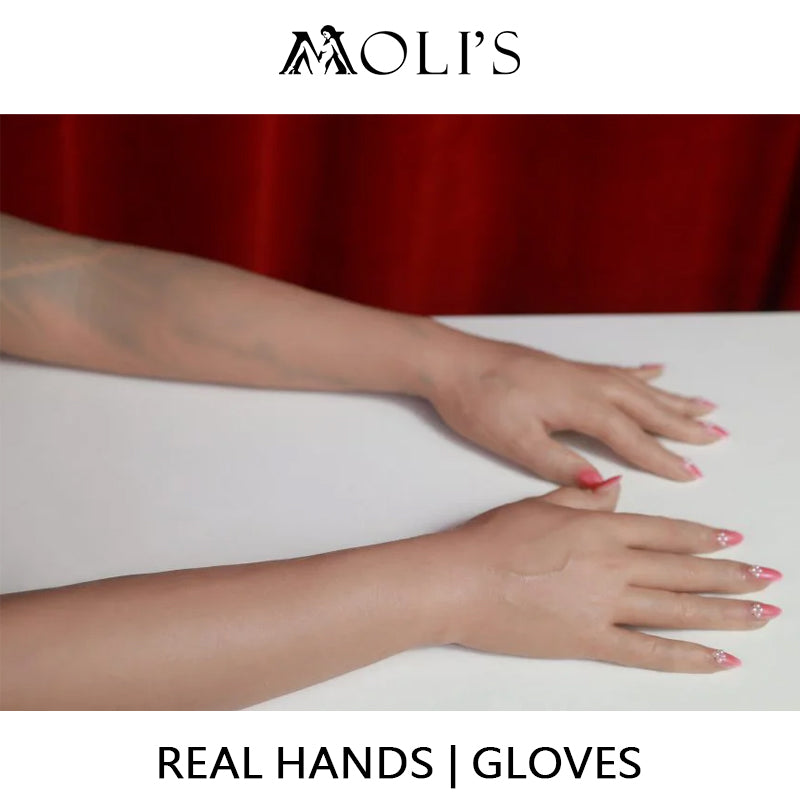 „Real Hands“ Damen-Silikonhandschuhe mit Nägeln 