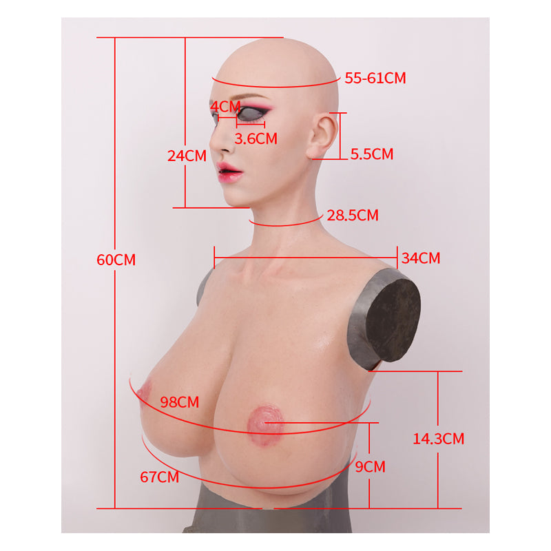 SecondFace by MoliFX | "Luxuria" Devil Makeup The Female Mask with I Cup Breasts F01