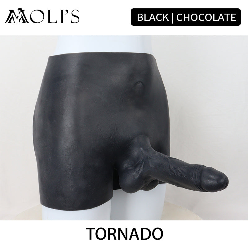 „Tornado“ Die schwarze Umschnalldildo-Hose aus Silikon 