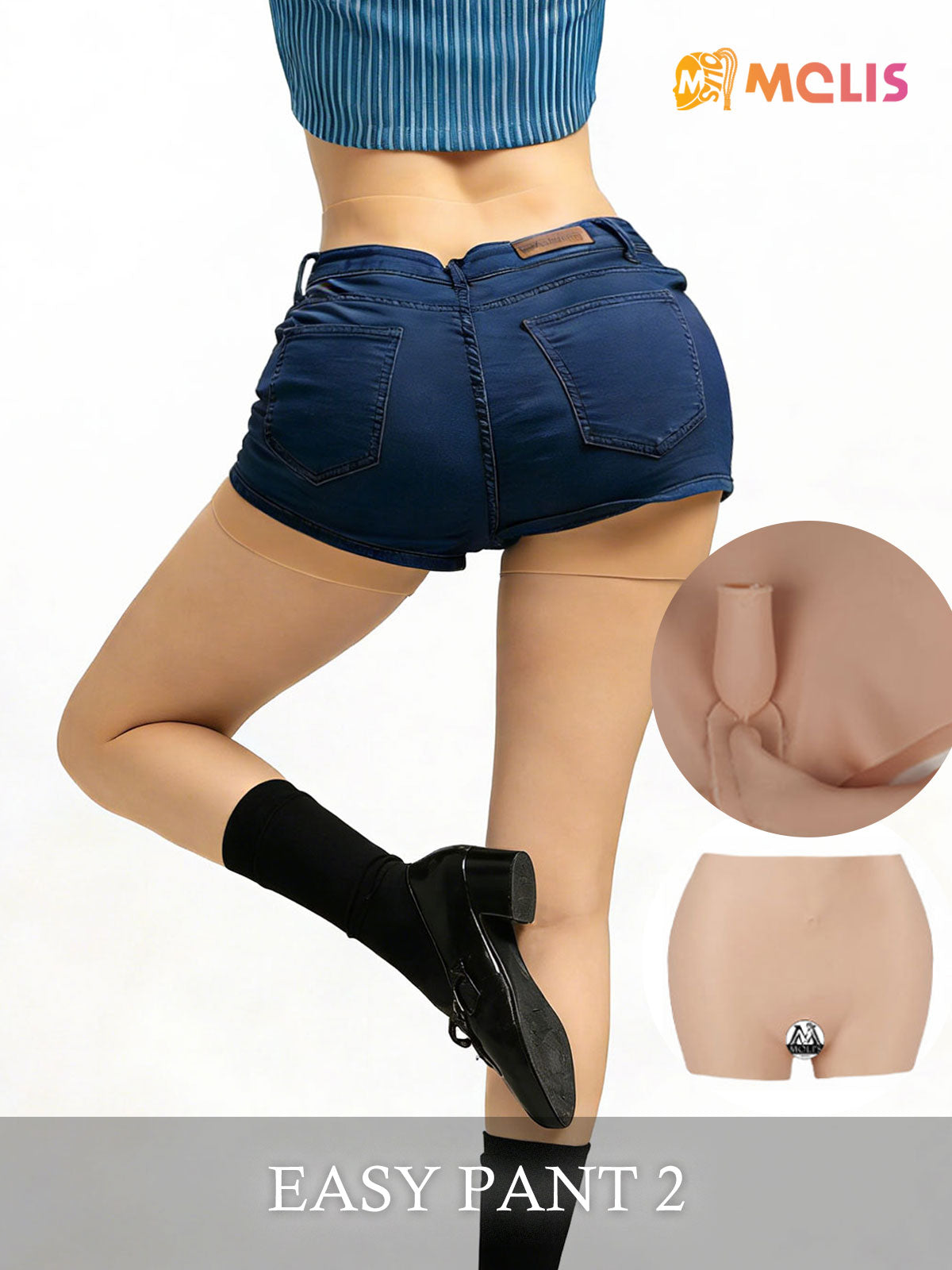 "Easy Pant 2" Hips Enchancement Pant with Built-in Tubes - InTheMask by Moli's