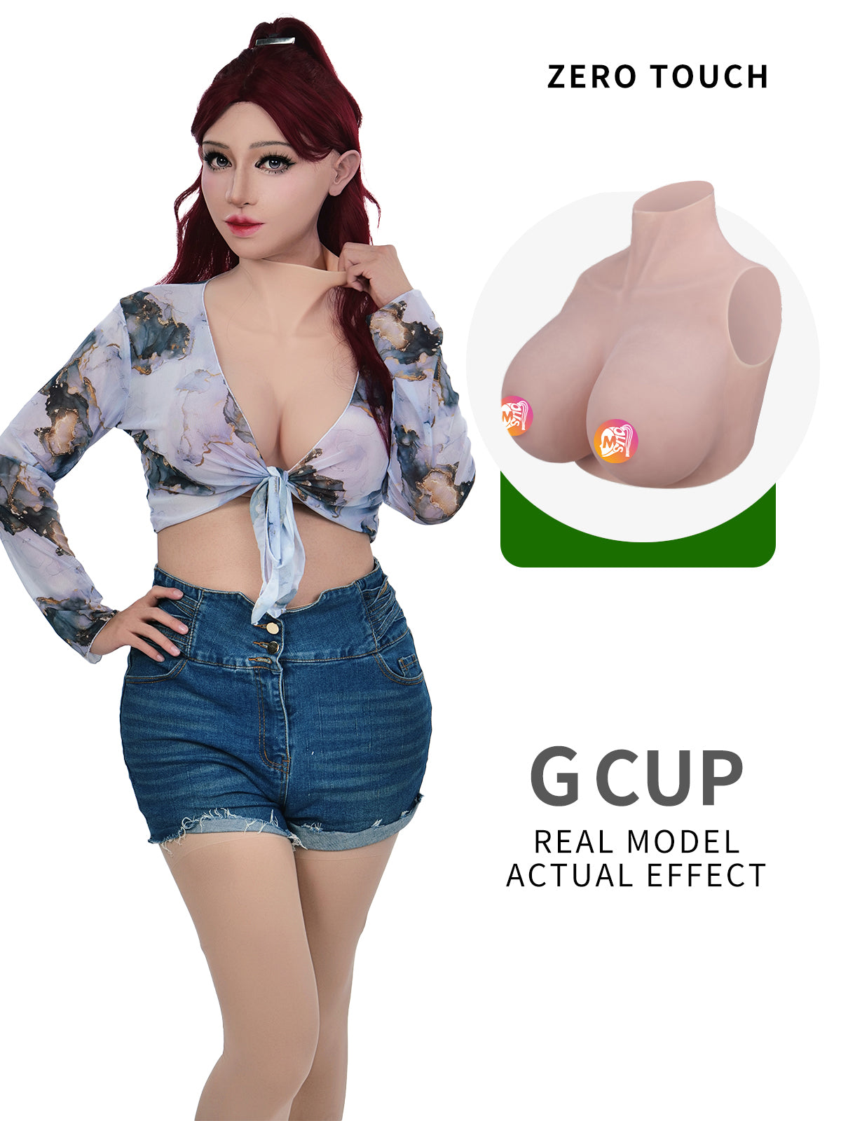 ZERO TOUCH 2 | G Cup Silicone Breastplate, Realistic Breast Forms