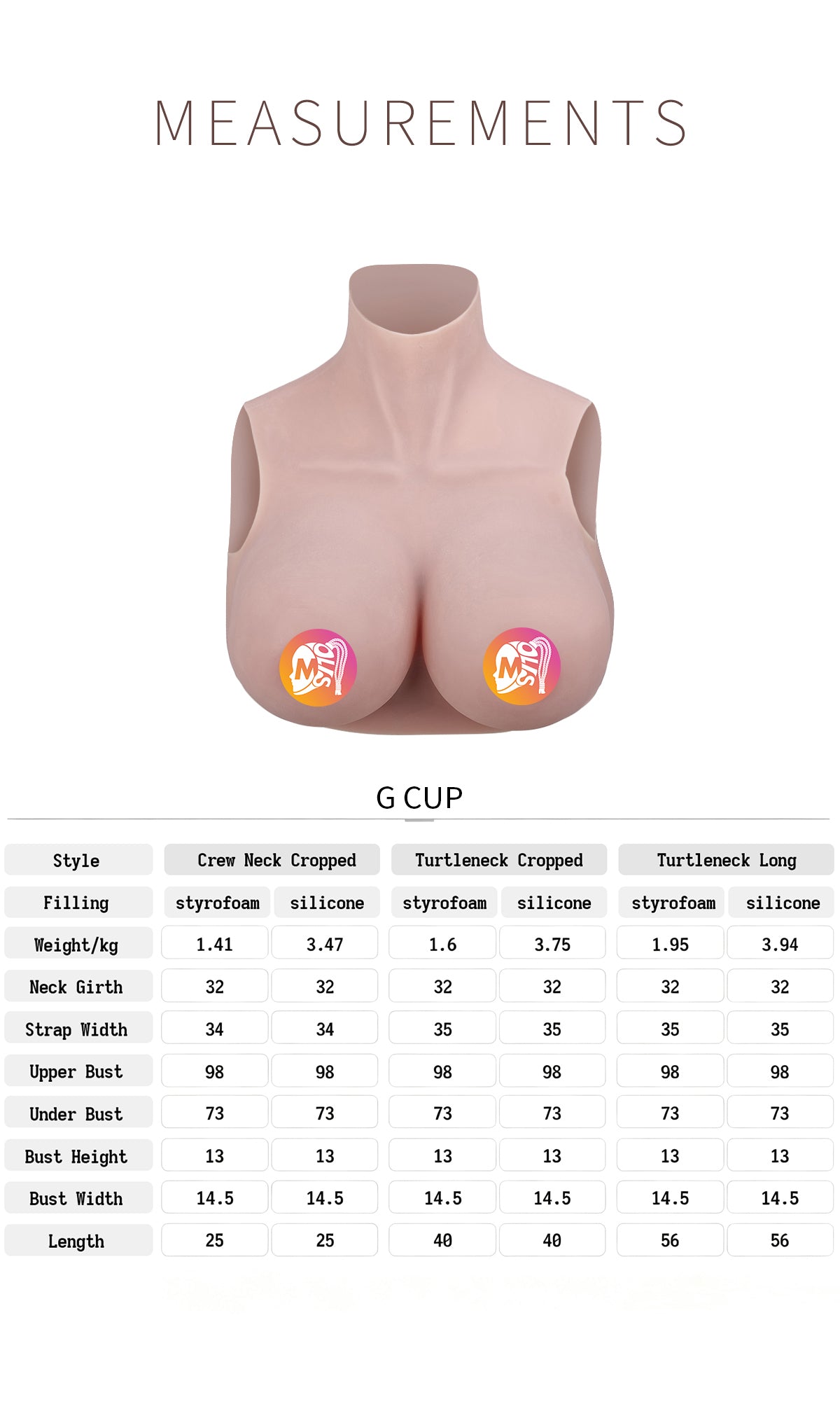 ZERO TOUCH 2 | G Cup Silicone Breastplate, Realistic Breast Forms