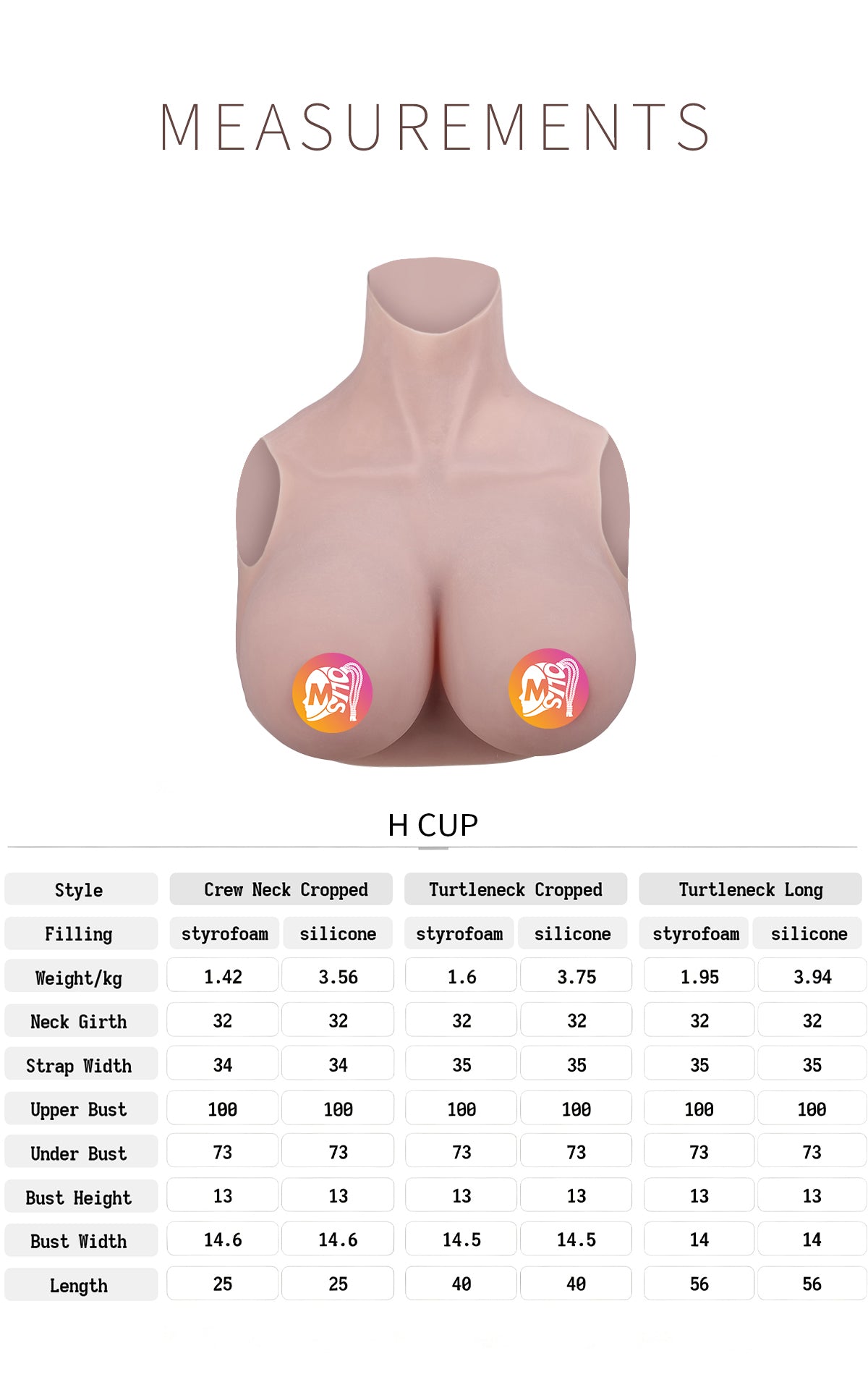 ZERO TOUCH 2 | H Cup Silicone Breastplate, Realistic MTF Breast Forms
