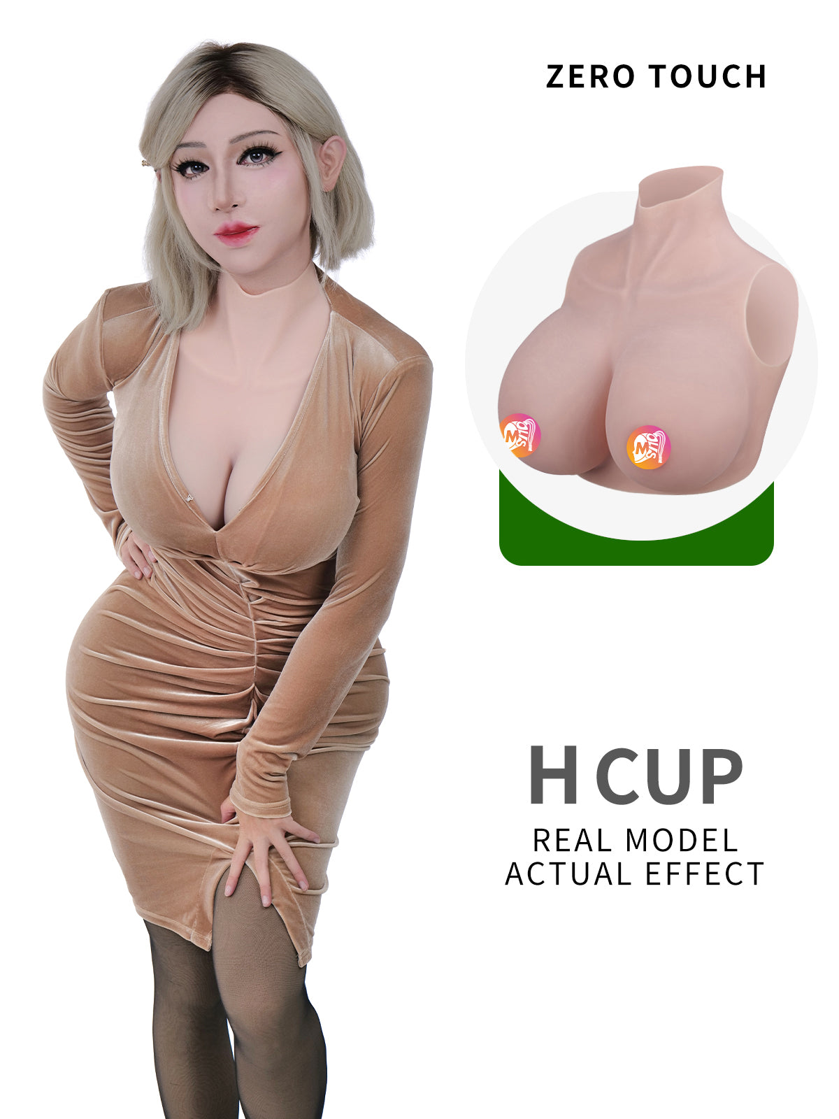 ZERO TOUCH 2 | H Cup Silicone Breastplate, Realistic MTF Breast Forms