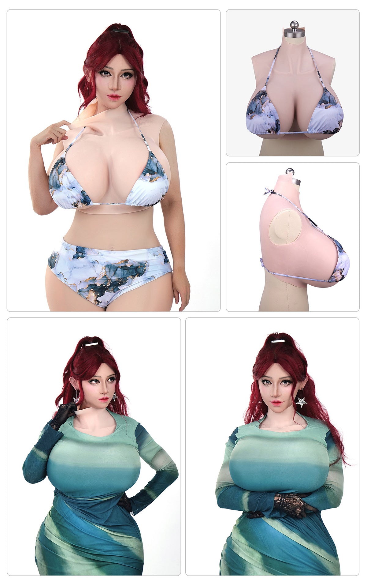 ZERO TOUCH 2 | X Cup Silicone Breastplate, Extra-Large Breast Forms