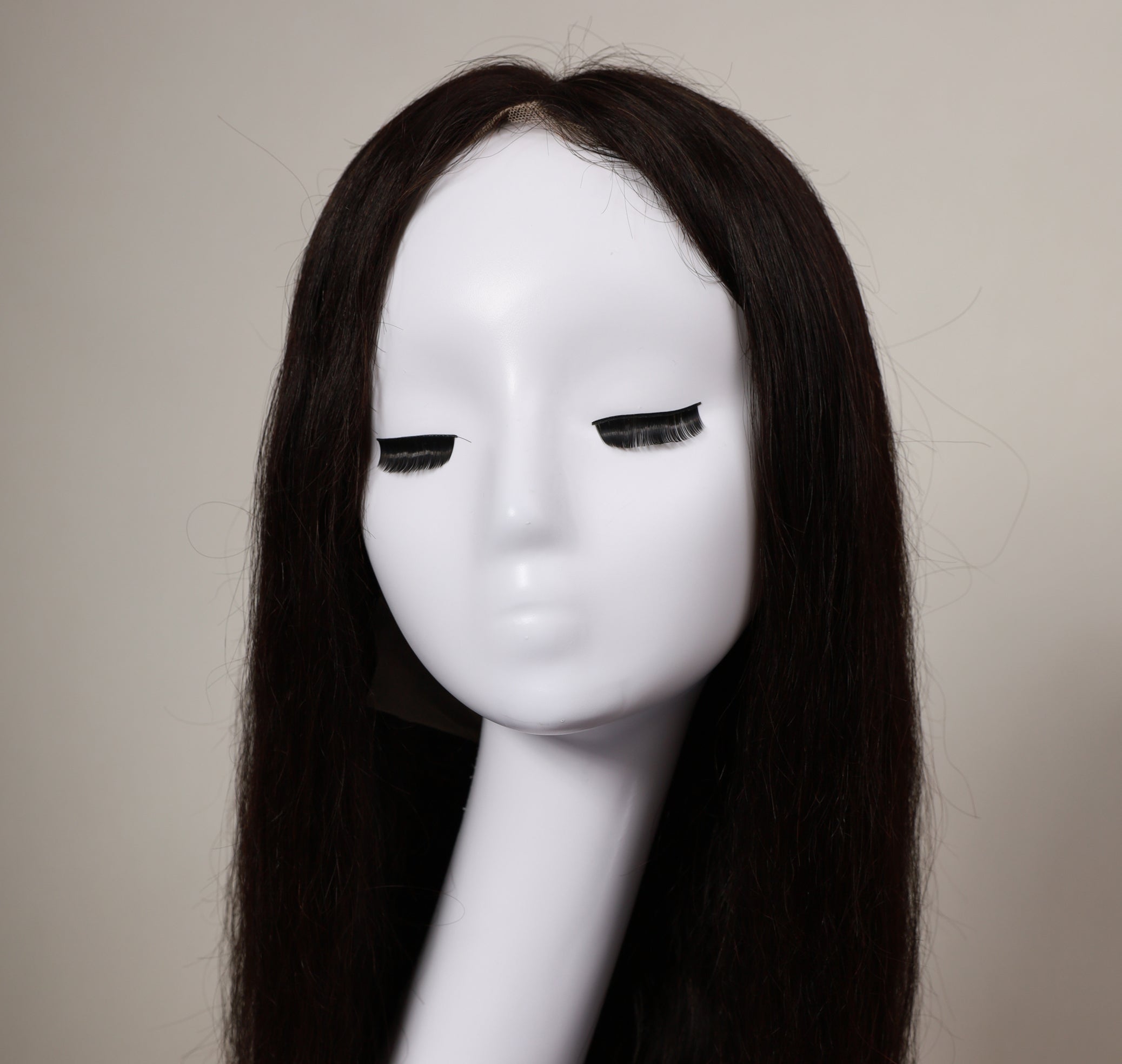 Genuine Hair Full Lace Wig Brunette Brown 16 - 22 Inches