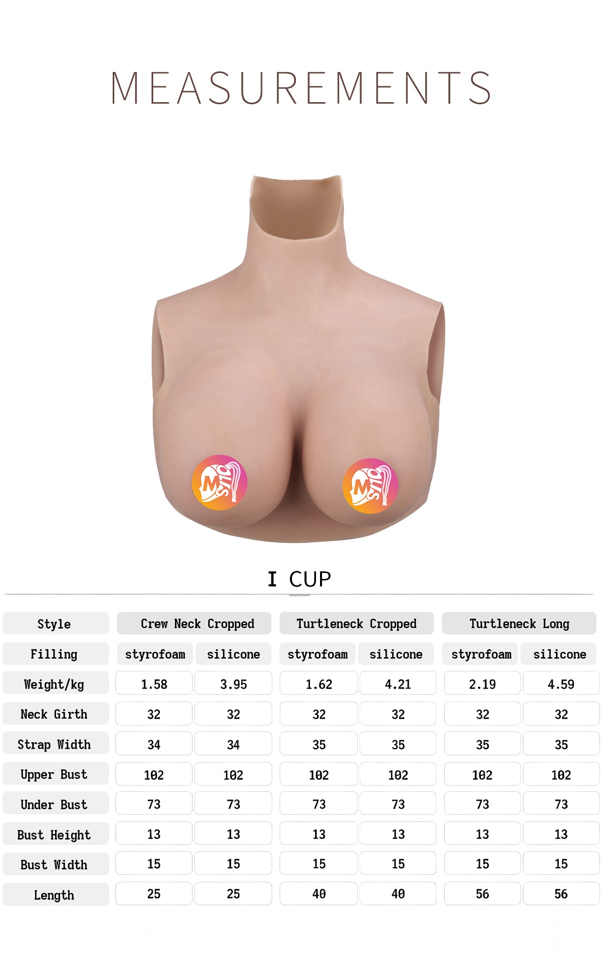 ZERO TOUCH 2 | I Cup Silicone Breastplate, Realistic MTF Breast Forms