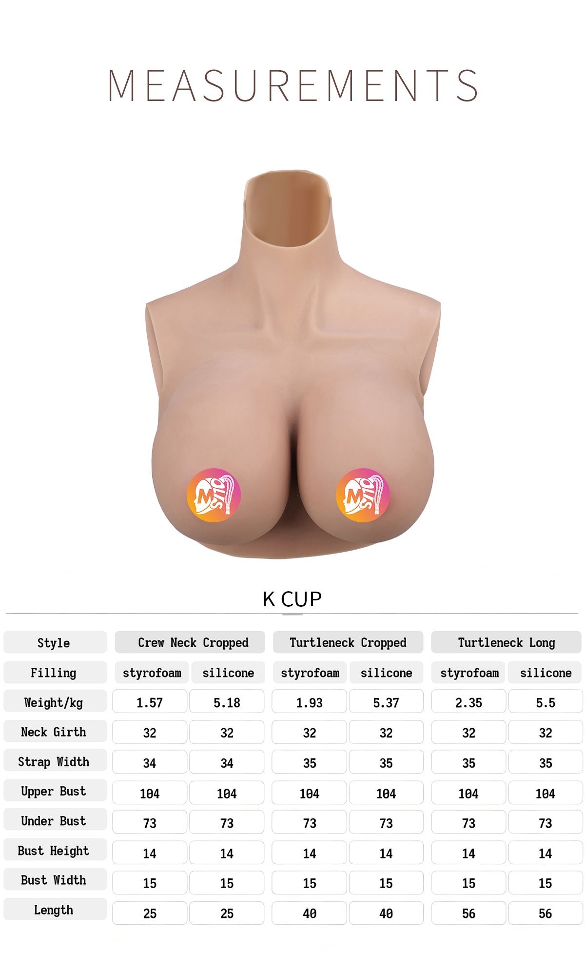 ZERO TOUCH 2 | K Cup Silicone Breastplate, Realistic Breast Forms