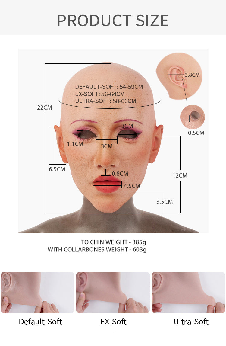Silicone female mask Molly2 Kafka Makeup SFX-level by Inthemask, detailed with realistic facial features and makeup effects.