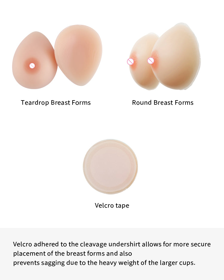Silicone Breast Forms(Cup A-Z) for Zentai Breast Implants(Cleavage Pockets and 3D Breasts)Round Breast Forms