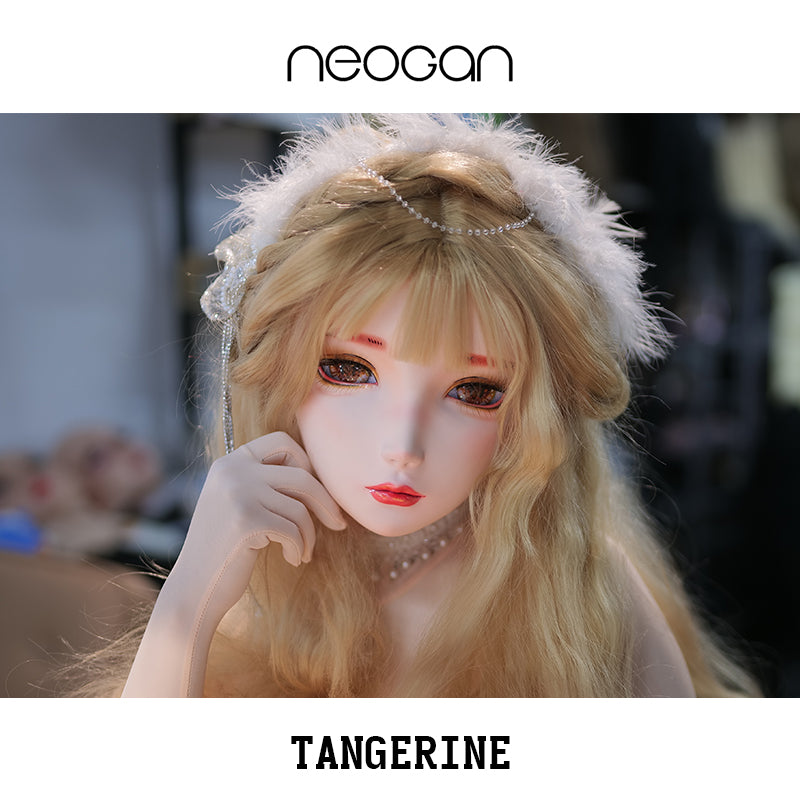 NEOGAN | "Tangerine" The Female Doll Mask with Gag and Latex Hood D07