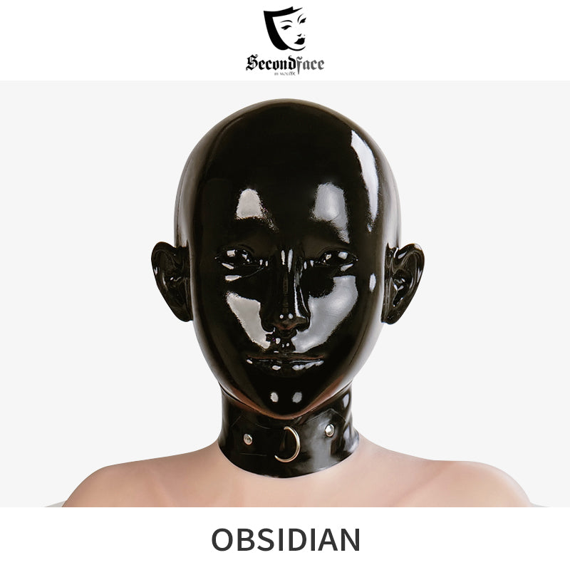 NEOGAN x SecondFace | Black Rubber Face "Obsidian" Silicone Mask