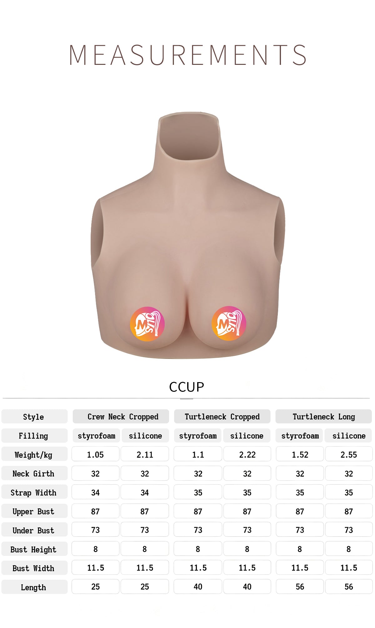 ZERO TOUCH 2 | C Cup Silicone Breastplate, Realistic MTF Breast Forms