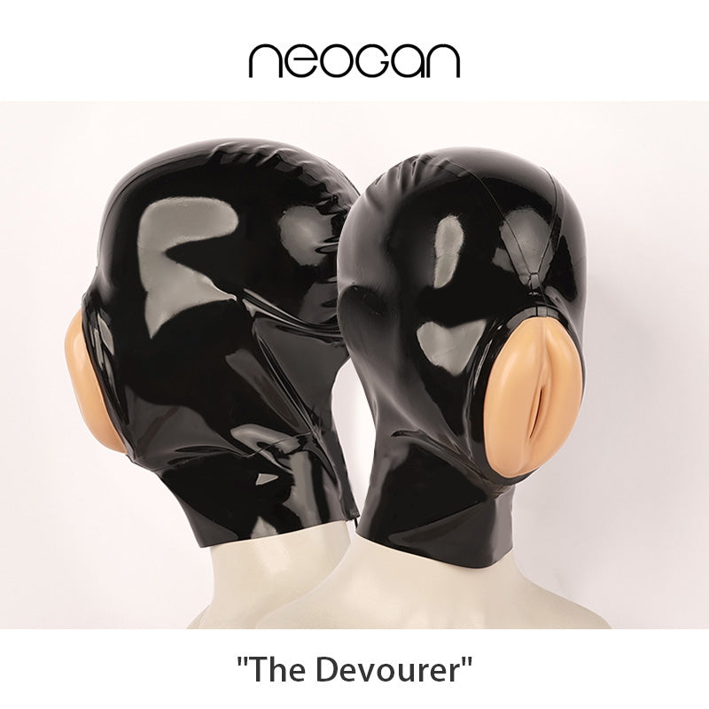 NEOGAN | „The Devourer“ Radical Rubber Latex-Maske mit künstlichem Muschimund und Mikroporen 