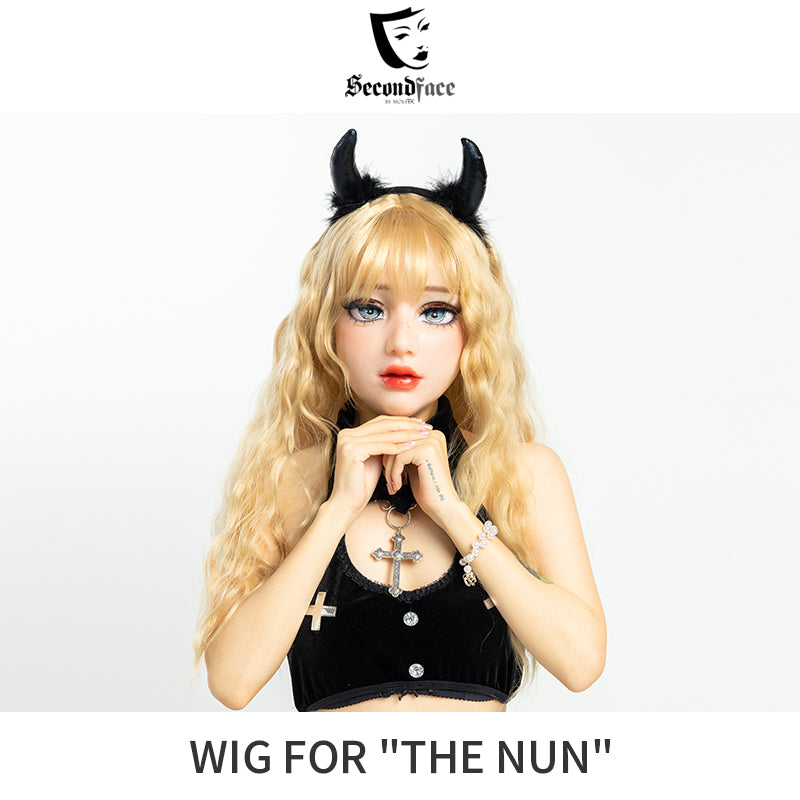 SecondFace von MoliFX | „The Nun“ Exklusive blonde gewellte lange Perücke 