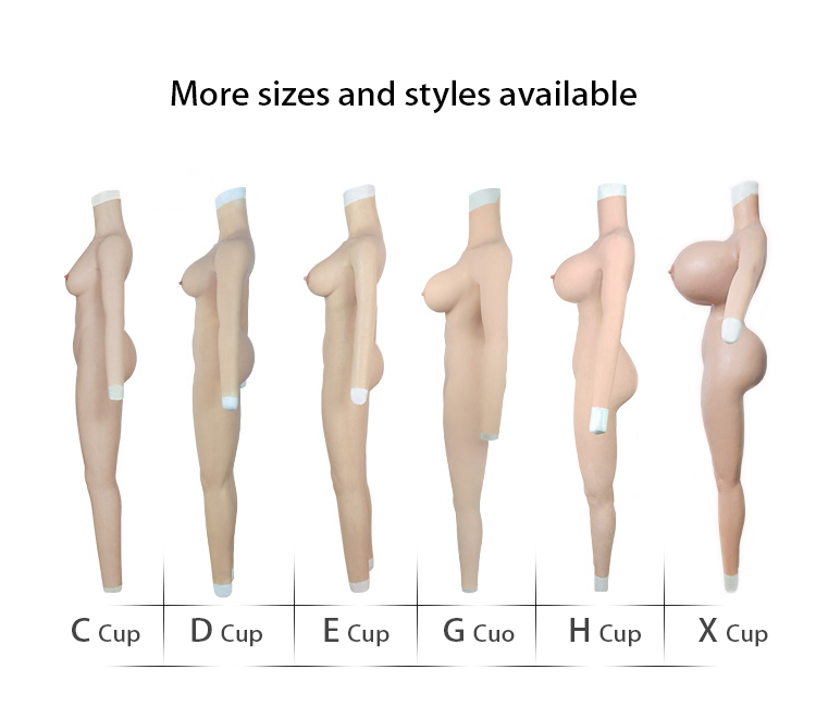 Zero Touch New "Petit" Brand New Silicone Female Bodysuit with Padded Girdle G Cup - InTheMask by Moli's