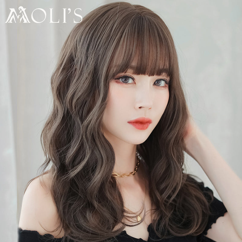 Moli's Wigs  Brown 52cm Straight with Flush Bang - InTheMask by Moli's