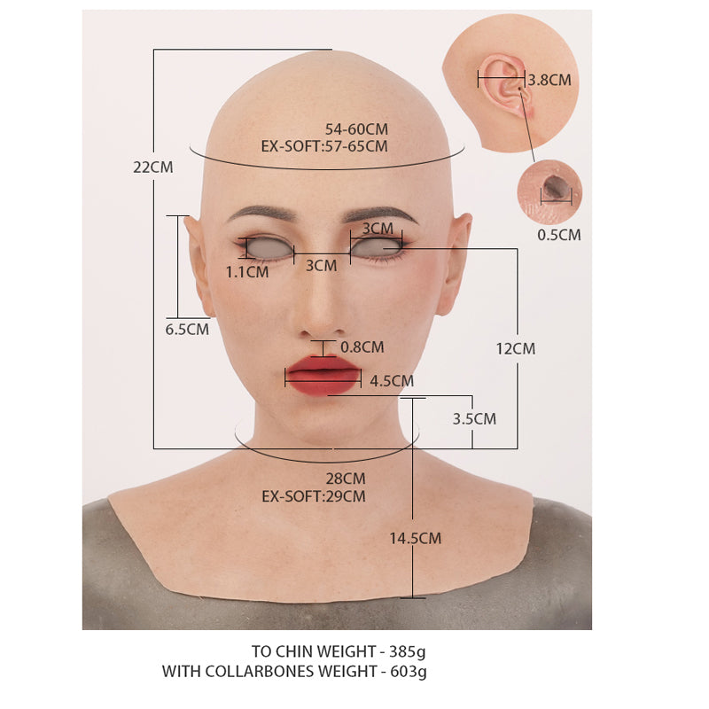 MoliFX | „Molly2“ Hollywood-Make-up | Silikon-Frauenmaske auf SFX-Niveau 