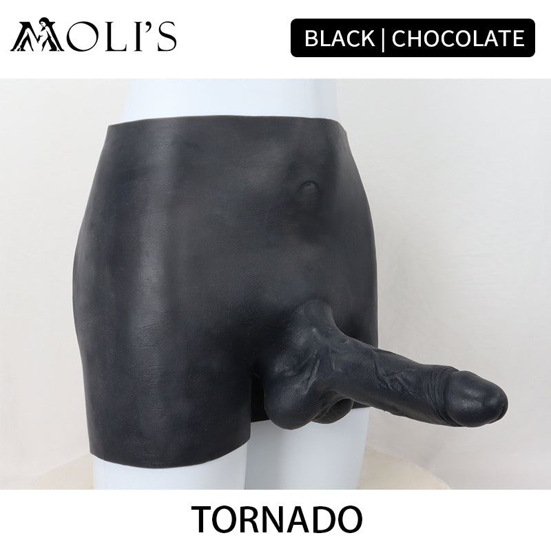 "Tornado" The Black Strap-on Silicone Dildo Pant - InTheMask by Moli's