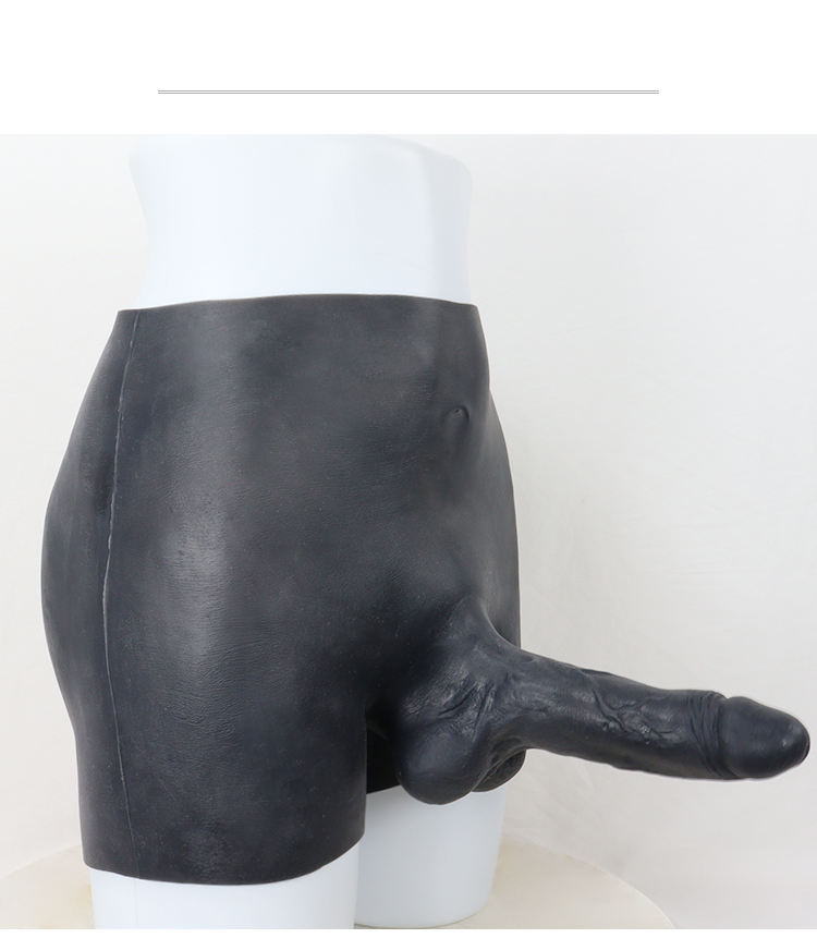 "Tornado" The Black Strap-on Silicone Dildo Pant - InTheMask by Moli's