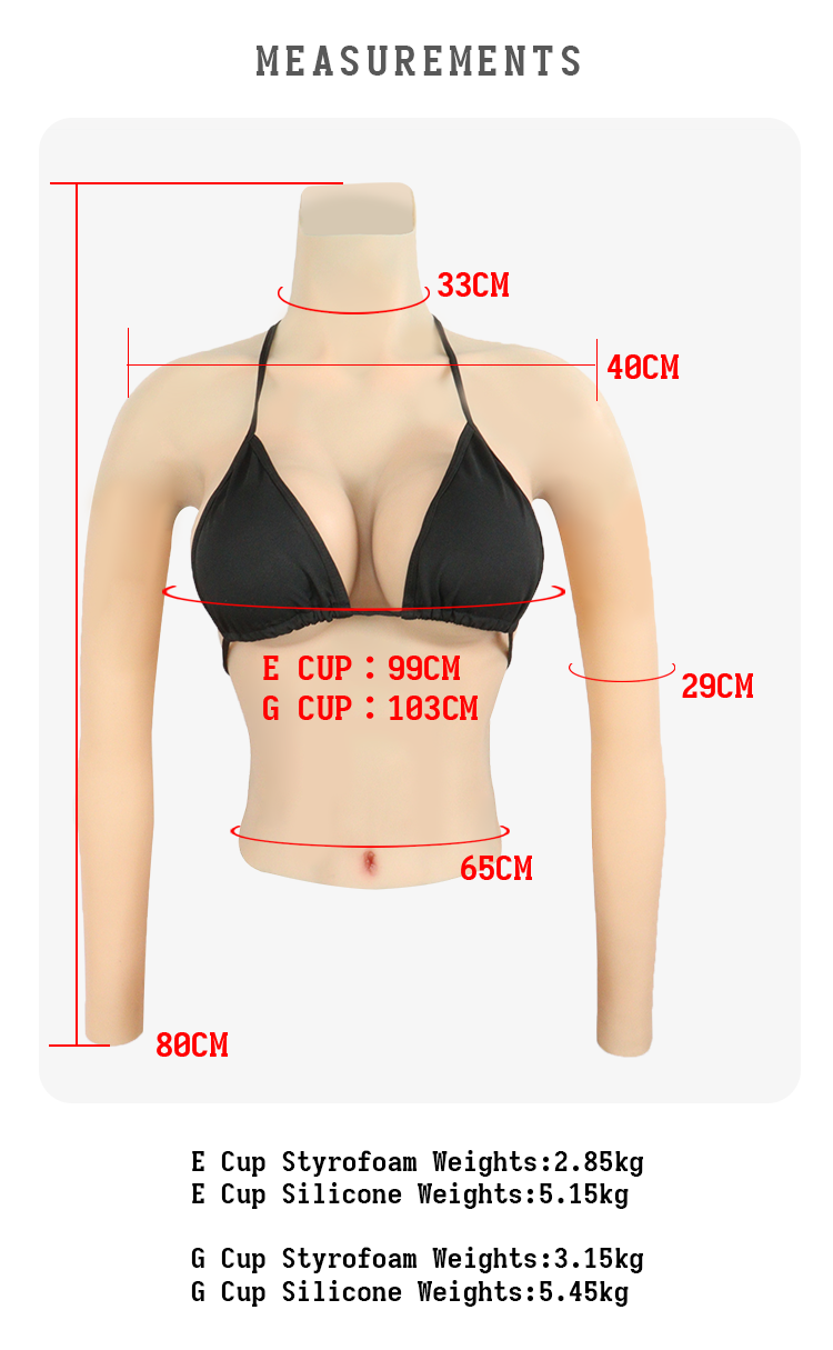 Zero Touch | Sleeved E Cup Silicone Breastplate Long Version - InTheMask by Moli's