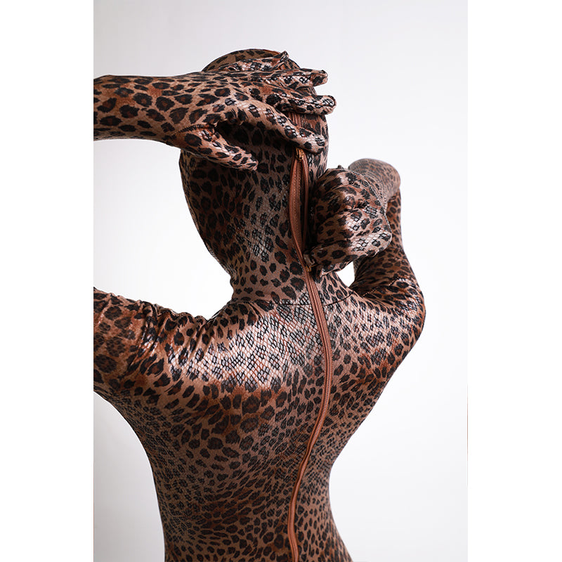 Moli's Zentai | "Squama" Shiny Elastic Spandex with Leopard Dots - InTheMask by Moli's