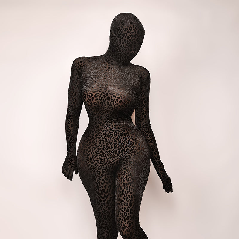 Moli's Zentai | "Undertow" Dark Nylon Leopard - InTheMask by Moli's