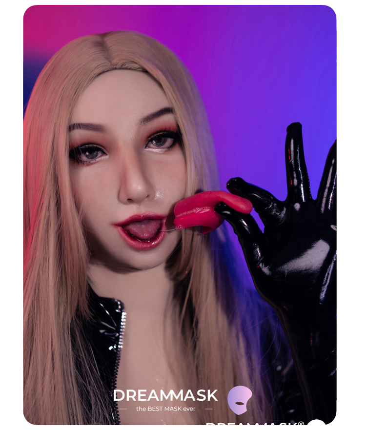 "Fantasy" with Fake Tongue Sheath Open Mouth The Silicone Female Mask by Dreammask Crossdresser - InTheMask by Moli's