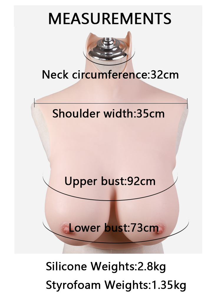 "Zero Touch" Breasts | "E" Cup Silicone Breastplate for Crossdressers - InTheMask by Moli's