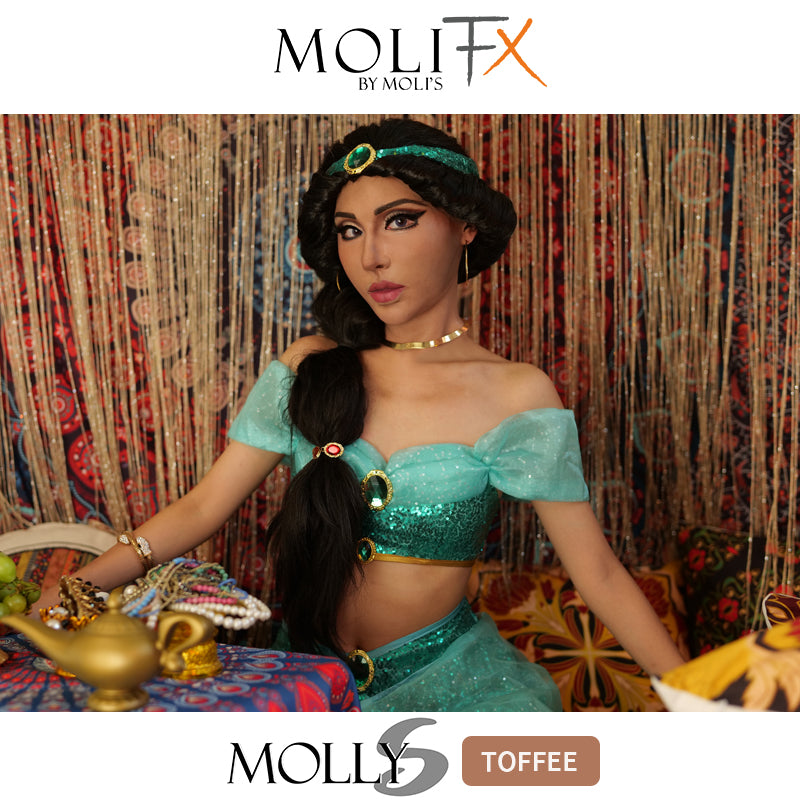 MoliFX | Molly S „Prinzessin Jasmine“ Toffee-Teint-Silikon-Frauenmaske SFX-Klasse 