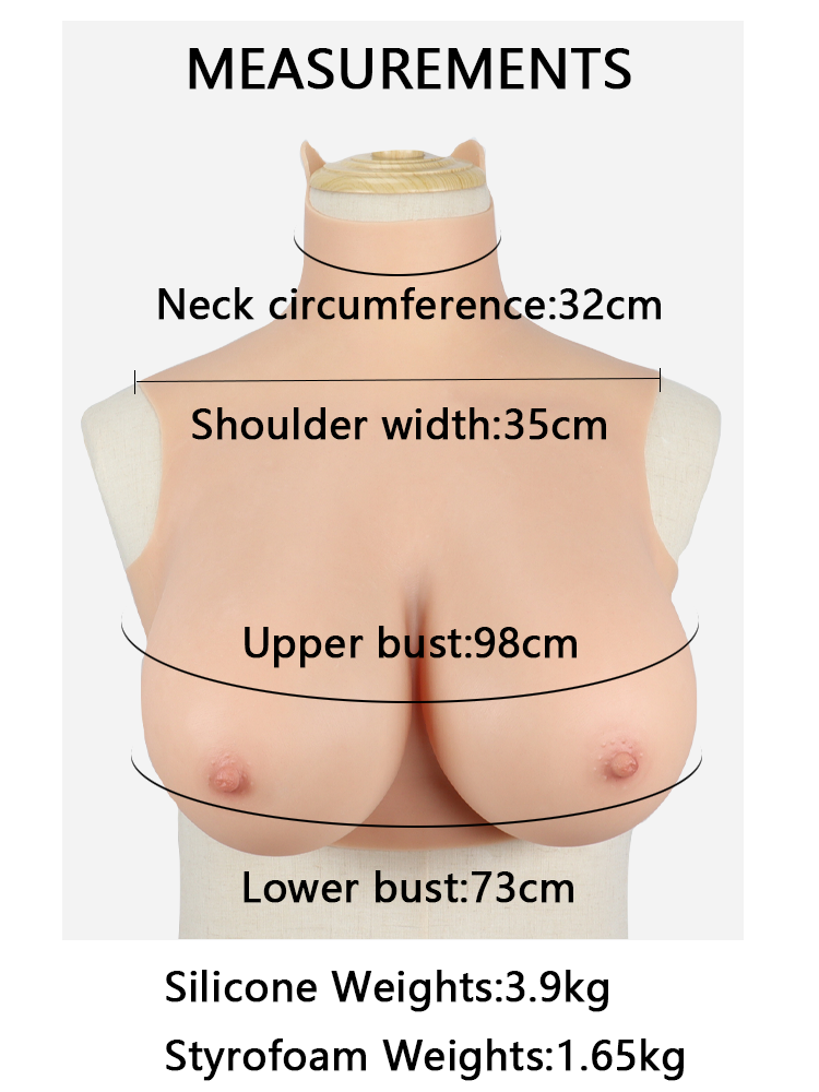 "Zero Touch" Breasts | "G" Cup Silicone Breastplate for Crossdressers - InTheMask by Moli's