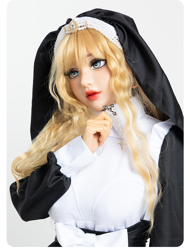 SecondFace von MoliFX | „The Nun“ Exklusive blonde gewellte lange Perücke 
