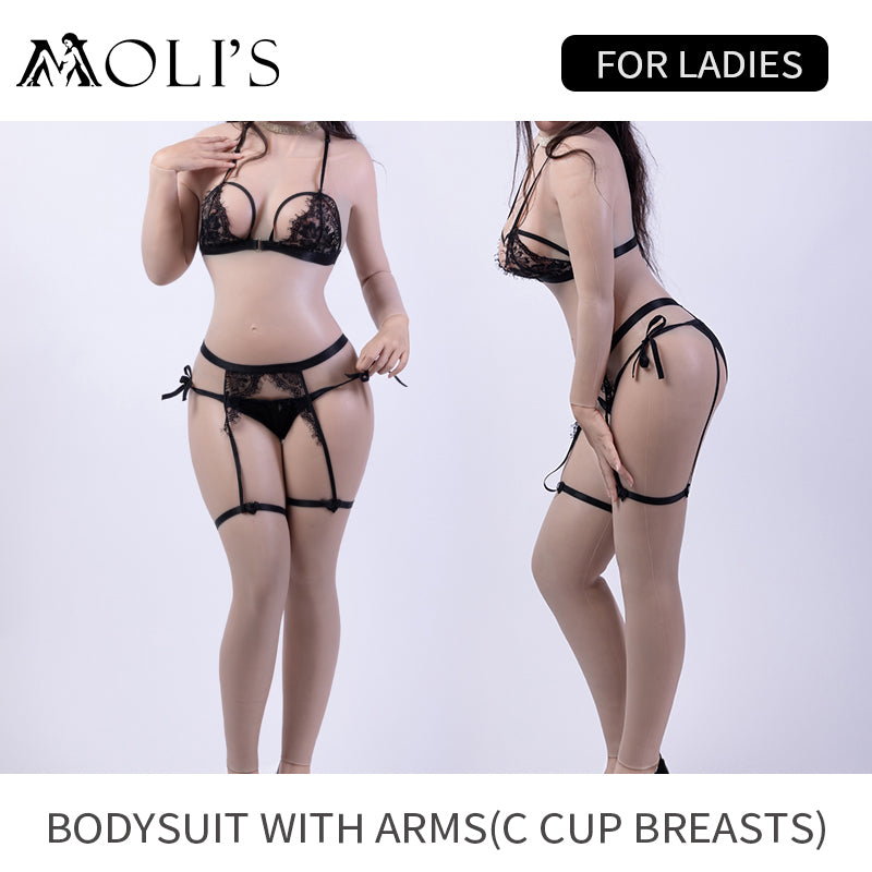MtF Suit | Female Size Silicone Female Bodysuit with Arms(C Cup Breasts)